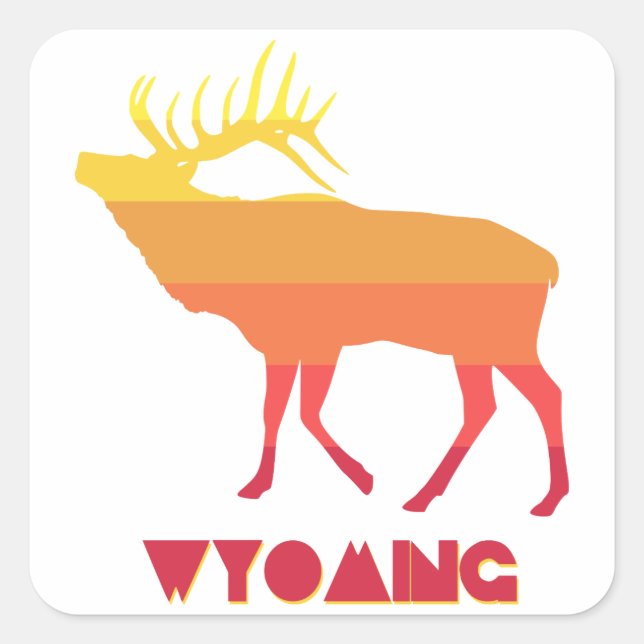 Wyoming Elk Quadratischer Aufkleber (Vorderseite)