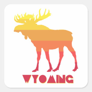 Wyoming Elose Quadratischer Aufkleber