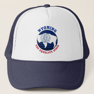 WYOMING EQUALITY STATE FLAG TRUCKER-MÜTZE TRUCKERKAPPE