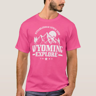 Wyoming Est. 1890 Vintage Berge erkunden Wandern T-Shirt