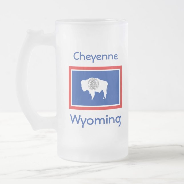 Wyoming Flag Map City Tasse (Links)