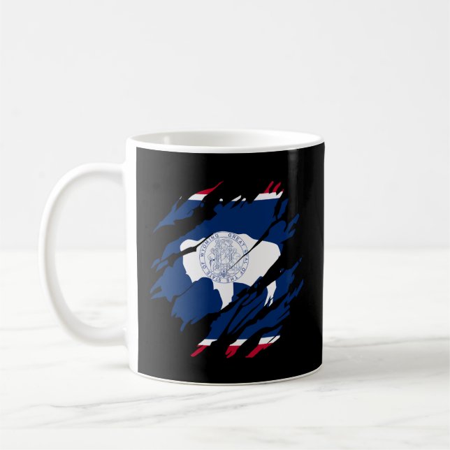 Wyoming Flag Pride Staat Bison Kaffeetasse (Links)
