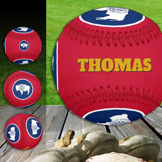 Wyoming Flag, Wyoming, Monogramm/Baseball Balls Baseball (Von Creator hochgeladen)
