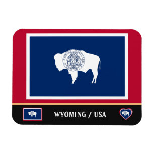 Wyoming Flag & Wyoming Staat /travel America Magnet