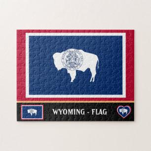 Wyoming Flag & Wyoming Staat USA/Amerika Puzzle