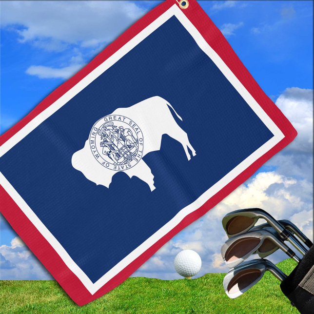 Wyoming Flag & Wyoming Staat USA Golf/Sportfans Golfhandtuch (Von Creator hochgeladen)