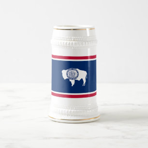 Wyoming-Flagge Bierglas