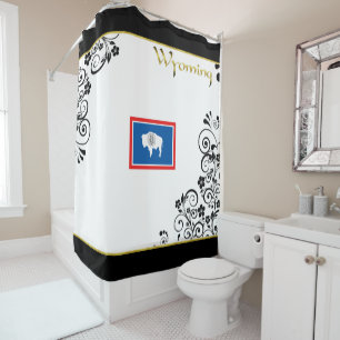 Wyoming-Flagge Duschvorhang