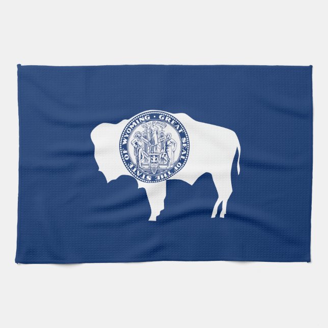 Wyoming-Flagge Geschirrtuch (Horizontal)