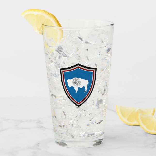 Wyoming-Flagge Glas (Vorderseite Ice)
