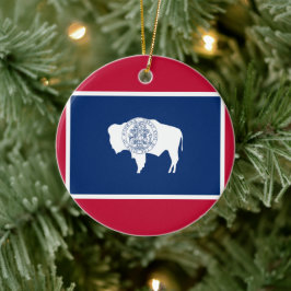 Wyoming-Flagge Keramik Ornament