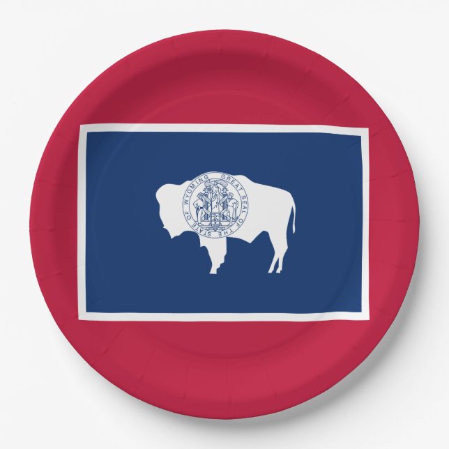 Wyoming-Flagge Pappteller (Vorderseite)