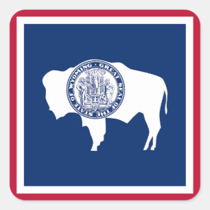 Wyoming-Flagge Quadratischer Aufkleber