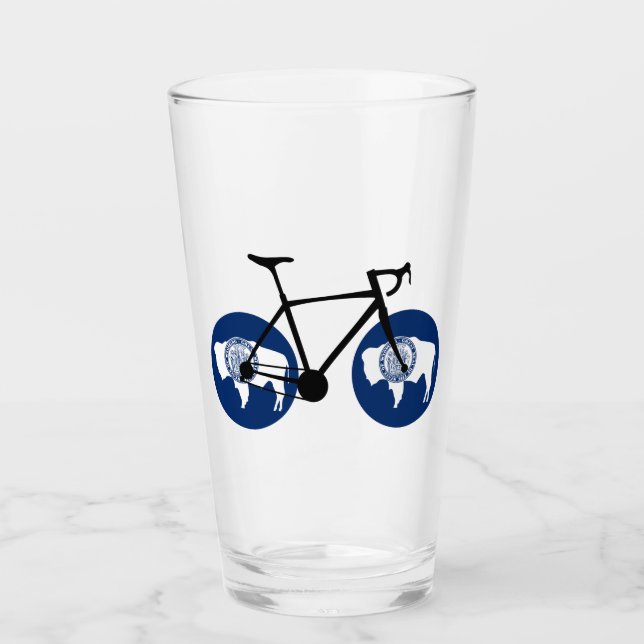 Wyoming-Flagge Radfahren Glas (Vorderseite)