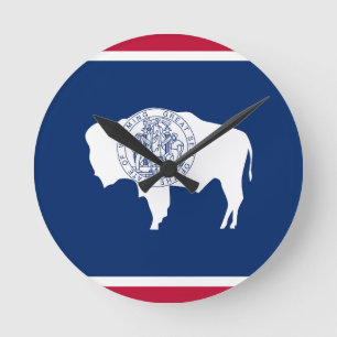 Wyoming-Flagge Runde Wanduhr