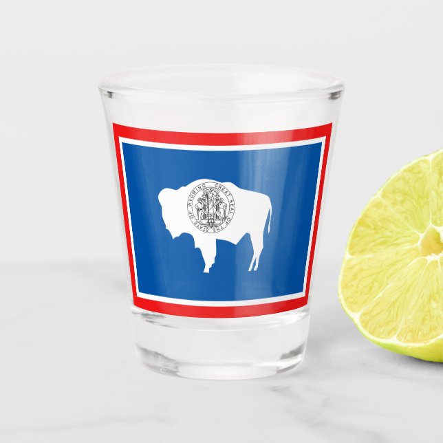 Wyoming-Flagge Schnapsglas (Vorderseite)