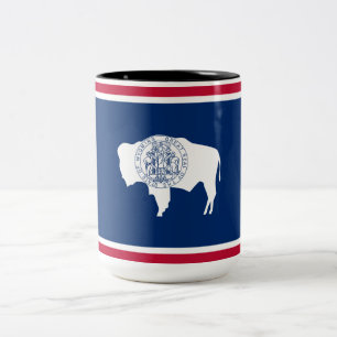 Wyoming-Flagge Zweifarbige Tasse