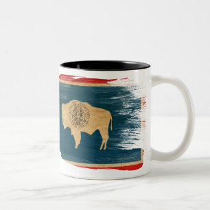Wyoming-Flaggen-Tasse Zweifarbige Tasse