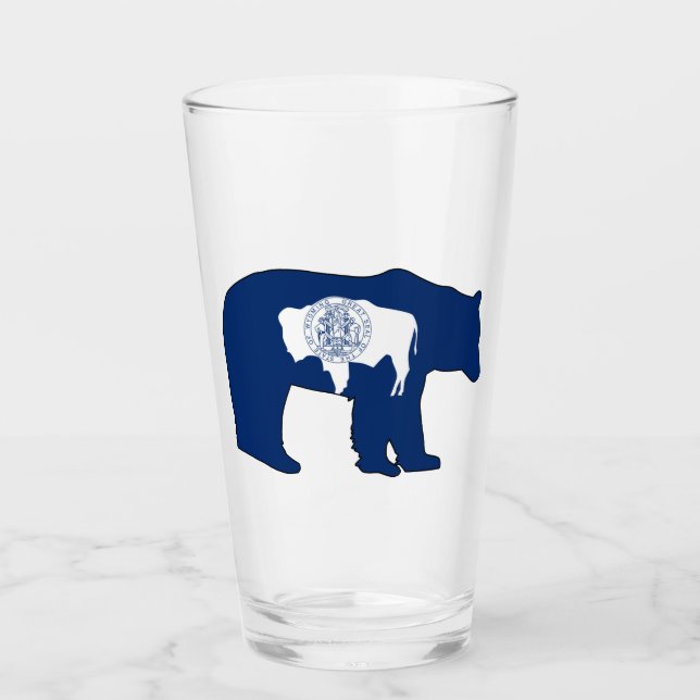 Wyoming Flaggenträger Glas (Vorderseite)