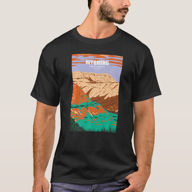 Wyoming Fossil Butte National Monument Adventure C T-Shirt (Vorderseite)