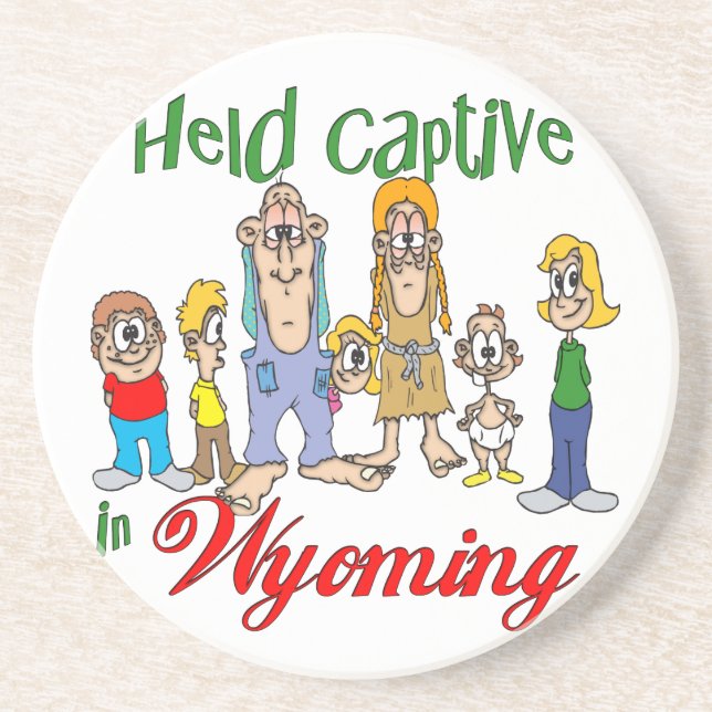 Wyoming Funny Trailer Park Sandstone Untersetzer (Vorne)