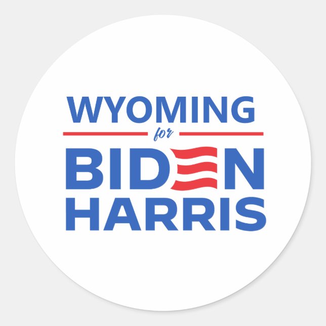 Wyoming für Biden Harris Runder Aufkleber (Vorderseite)