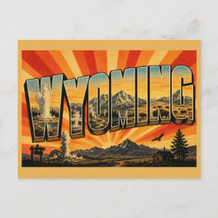 Wyoming Geysir-Becken-Berg-Ebenen-Kunst Postkarte
