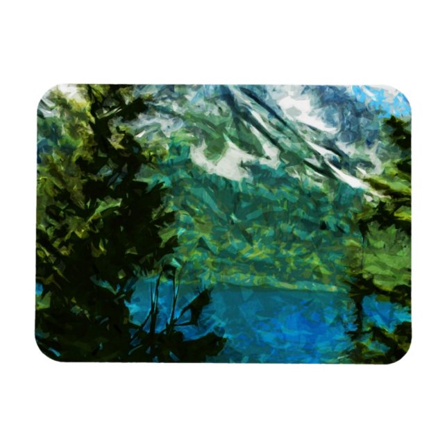 Wyoming Grand Teton Mountains Abstrakt Magnet (Horizontal)