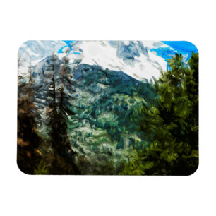 Wyoming Grand Teton Mountains Abstrakt Magnet