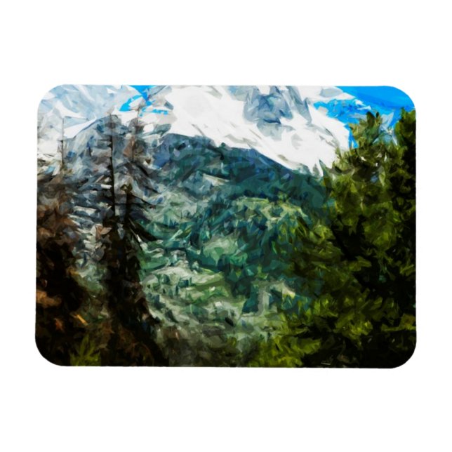 Wyoming Grand Teton Mountains Abstrakt Magnet (Horizontal)