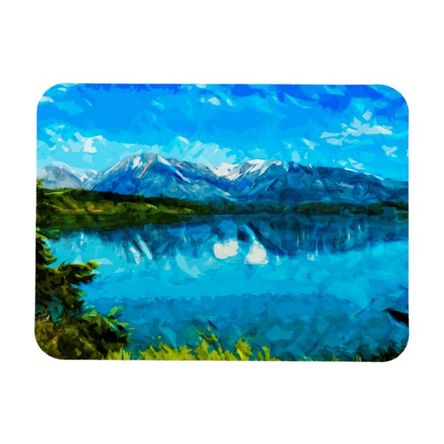 Wyoming Grand Teton Mountains Abstrakt Magnet (Horizontal)