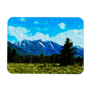 Wyoming Grand Teton Mountains Abstrakt Magnet