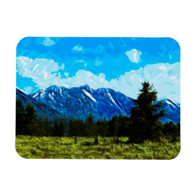 Wyoming Grand Teton Mountains Abstrakt Magnet (Horizontal)