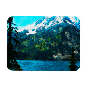 Wyoming Grand Teton Mountains Abstrakt Magnet