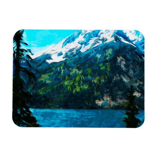 Wyoming Grand Teton Mountains Abstrakt Magnet (Horizontal)