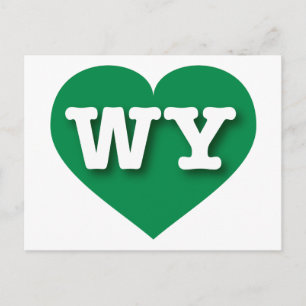 Wyoming Green Heart - I Liebe WY Postkarte