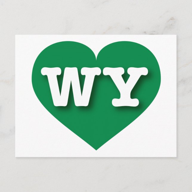 Wyoming Green Heart - I Liebe WY Postkarte (Vorderseite)