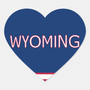 Wyoming Herz-Aufkleber