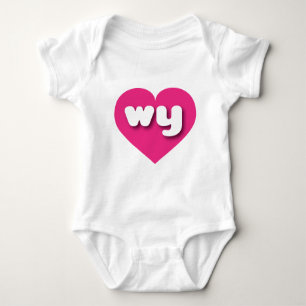 Wyoming hot pink heart - I Liebe warum Baby Strampler