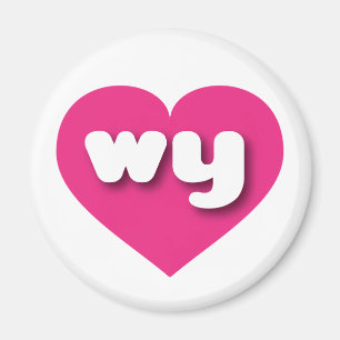 Wyoming hot pink heart - I Liebe warum Magnet