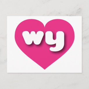 Wyoming hot pink heart - I Liebe warum Postkarte