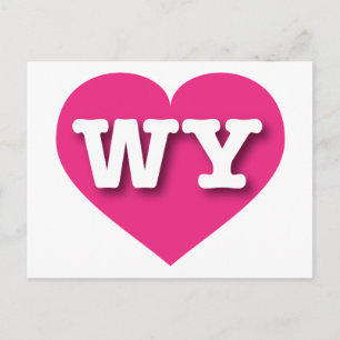 Wyoming Hot Pink Heart - I Liebe WY Postkarte