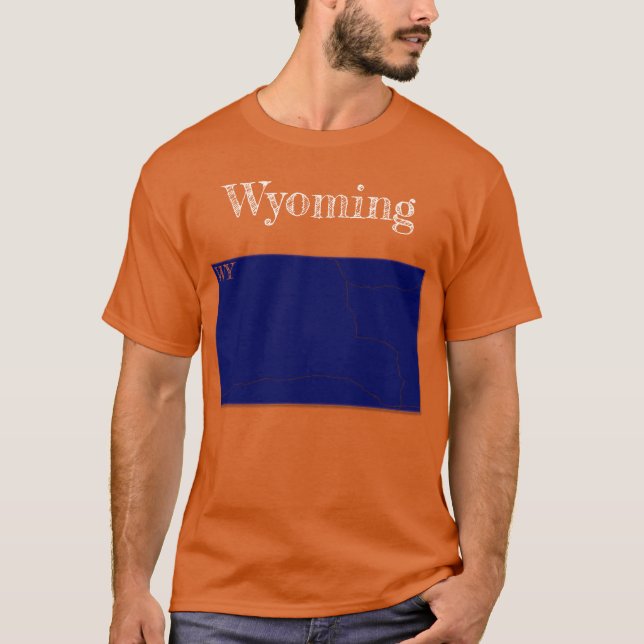 Wyoming Interstates [Navy Blue Design] T-Shirt (Vorderseite)