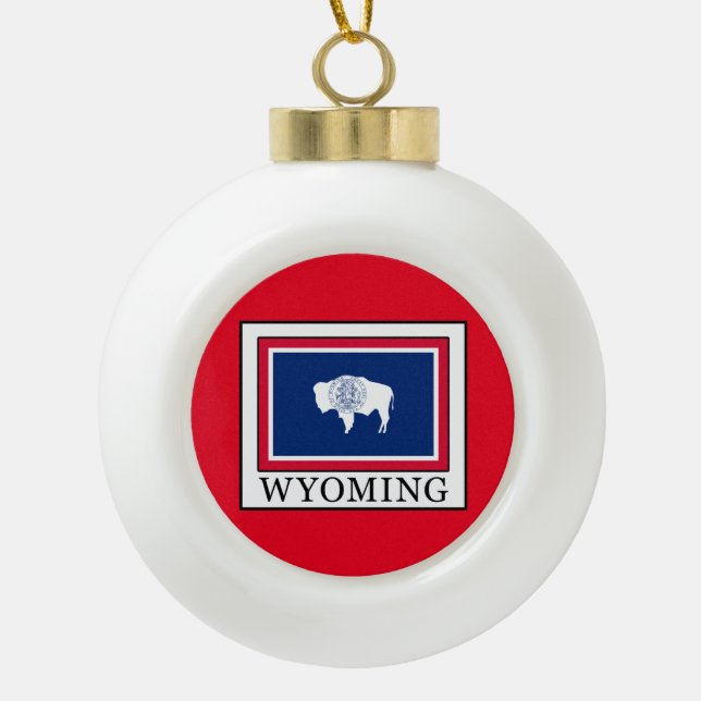 Wyoming Keramik Kugel-Ornament (Vorderseite)