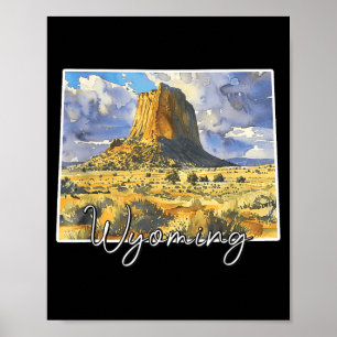 Wyoming-Landschaft-Aquarell-Kunst für Naturliebhab Poster
