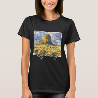 Wyoming-Landschaft-Aquarellkunst für Naturliebhabe T-Shirt