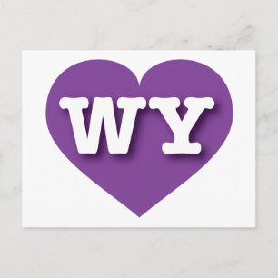 Wyoming Lila Heart - I Liebe WY Postkarte