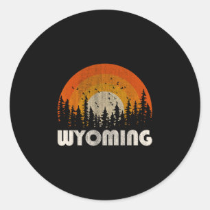 Wyoming - lustige Natur Vintage-Wandern 60er 70er  Runder Aufkleber