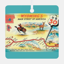 Wyoming Map Organisation Ornament Aus Metall