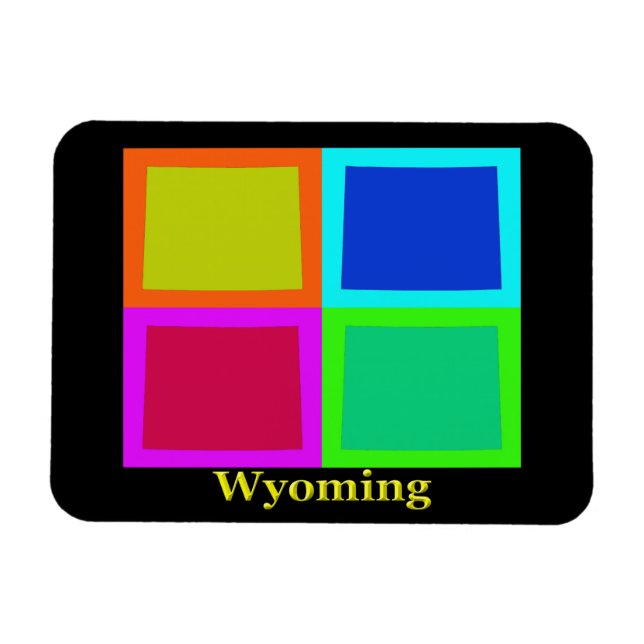 Wyoming Map-Silhouette Magnet (Horizontal)